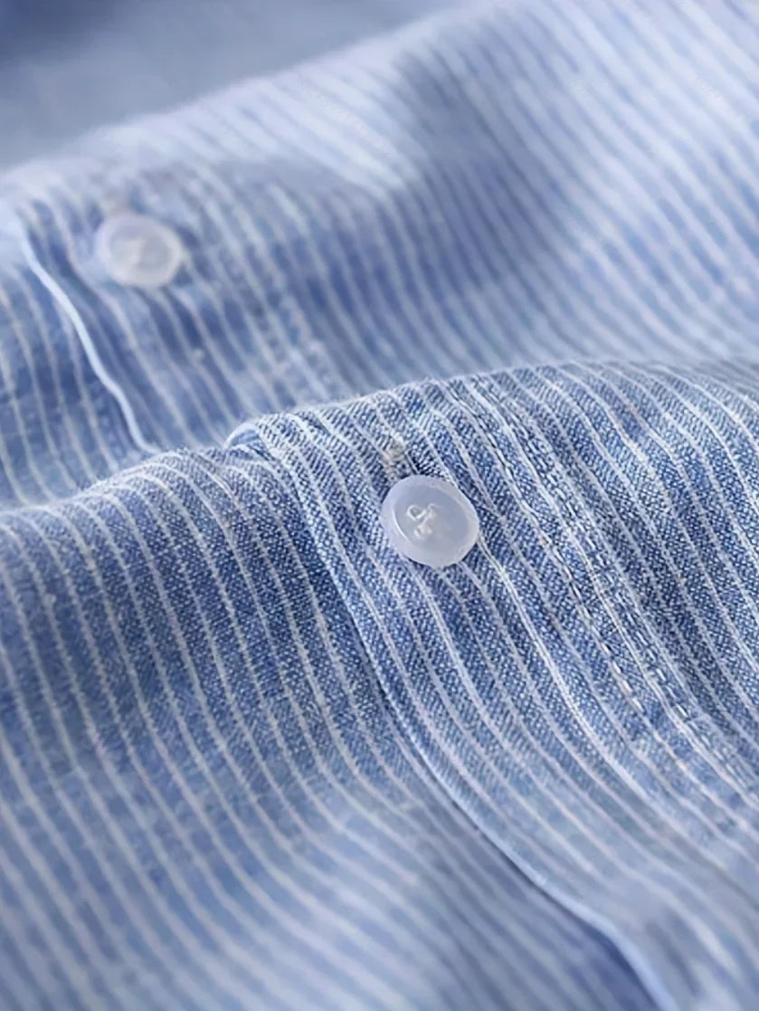 Drift Line Cotton-Linen Hoodie