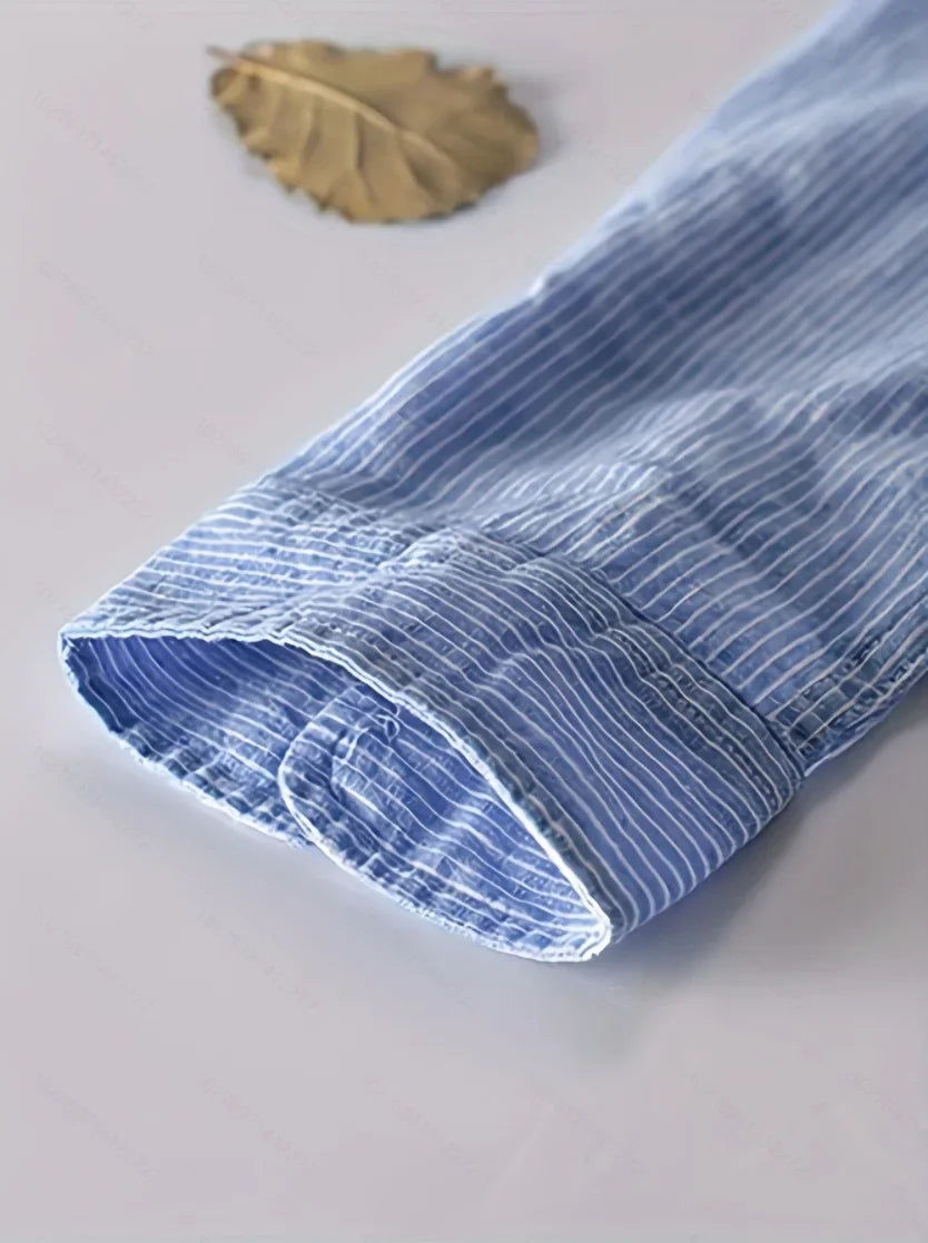 Drift Line Cotton-Linen Hoodie