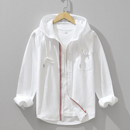 Coastal Ease Cotton Linen-blend Hoodie
