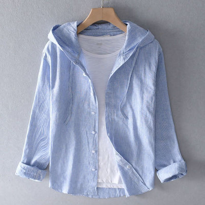 Drift Line Cotton-Linen Hoodie