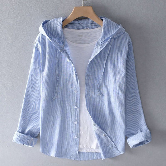Drift Line Cotton-Linen Hoodie