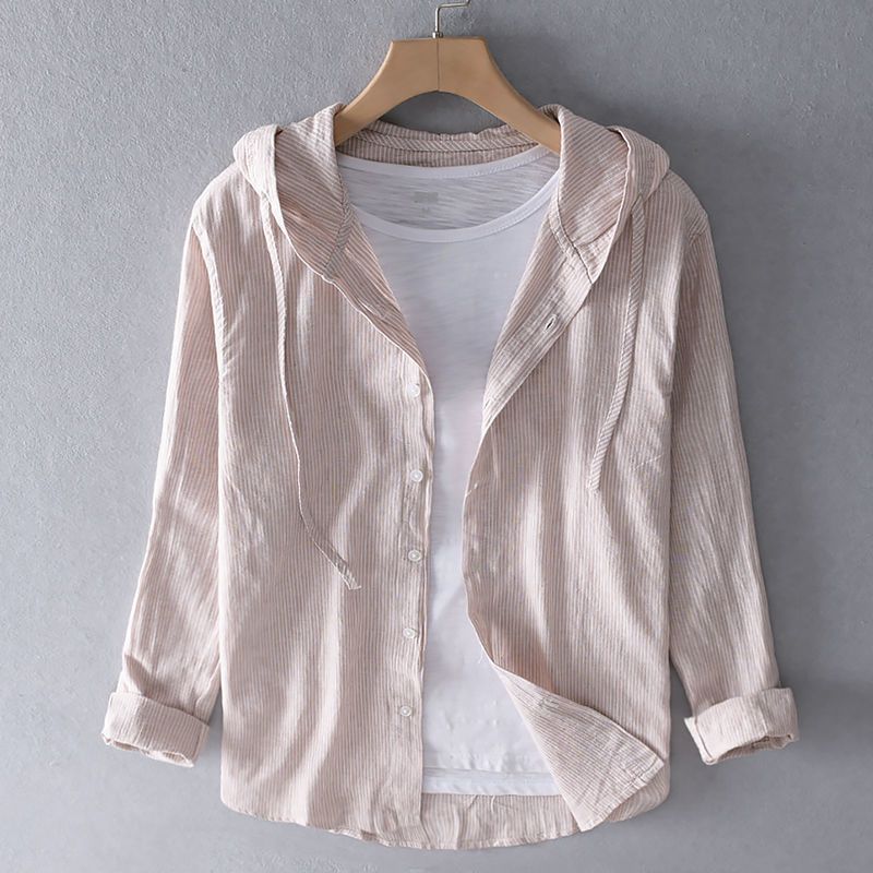 Drift Line Cotton-Linen Hoodie