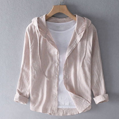 Drift Line Cotton-Linen Hoodie