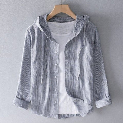 Drift Line Cotton-Linen Hoodie